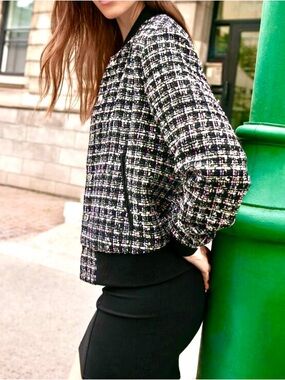 CHRLDR tweed boucle varsity jacket